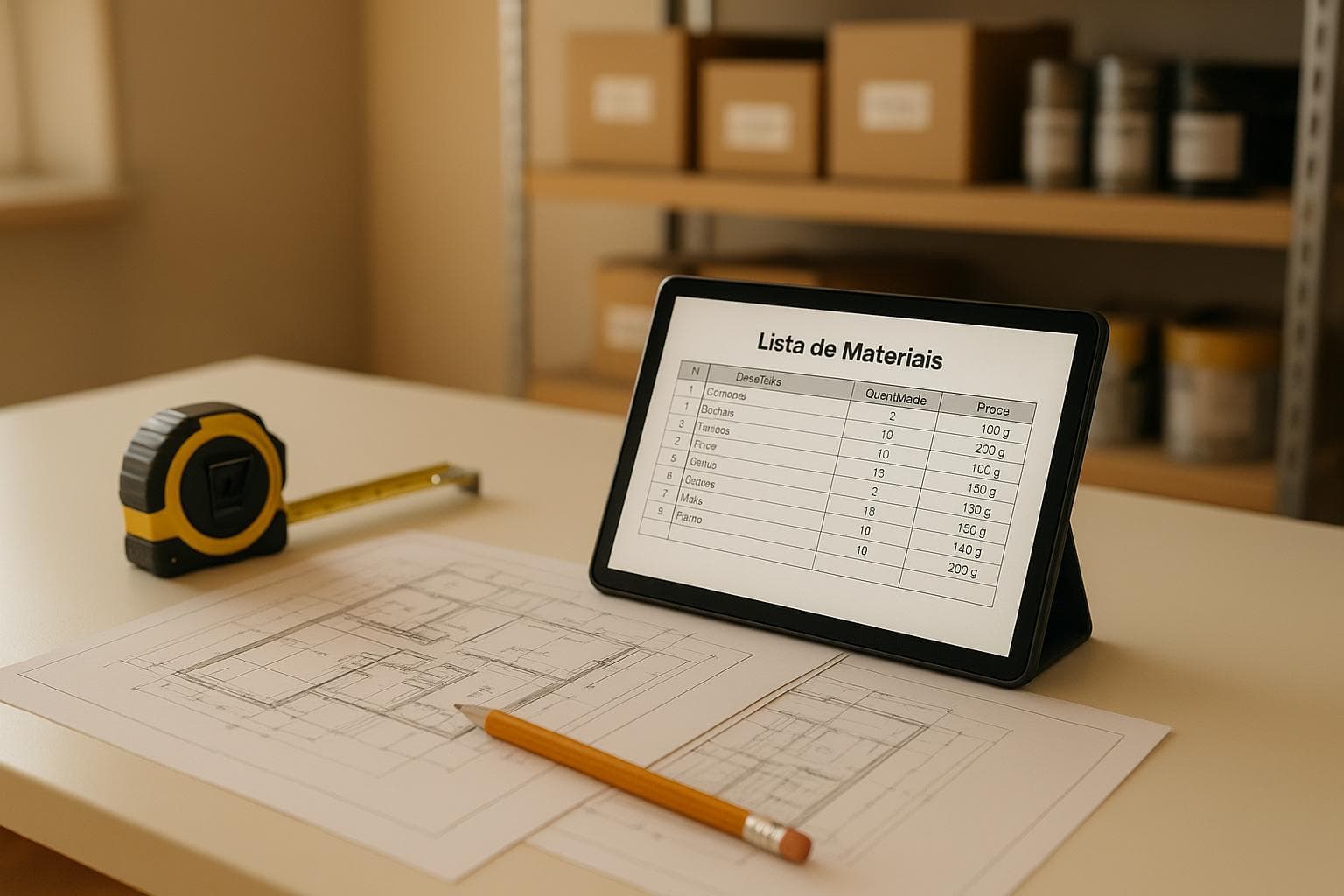 Componentes de uma Lista de Materiais Eficiente